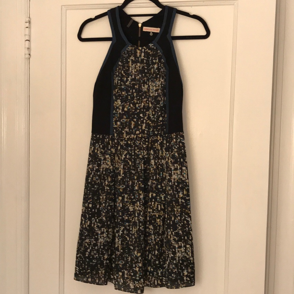 Rebecca Taylor blue, multi sequin-print Dress sz 2